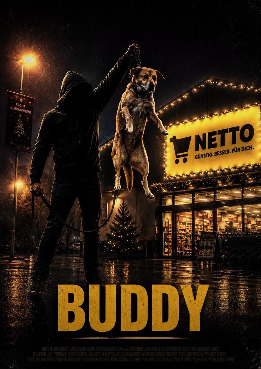Buddy Kampagnenmotiv im Filmposter-Stil