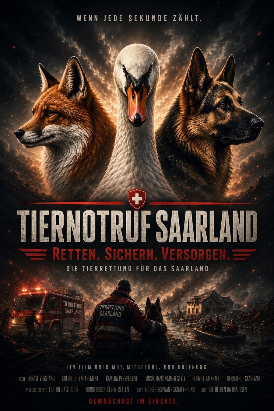 Tiernotruf Saarland Kampagnenposter Wenn jede Sekunde zählt